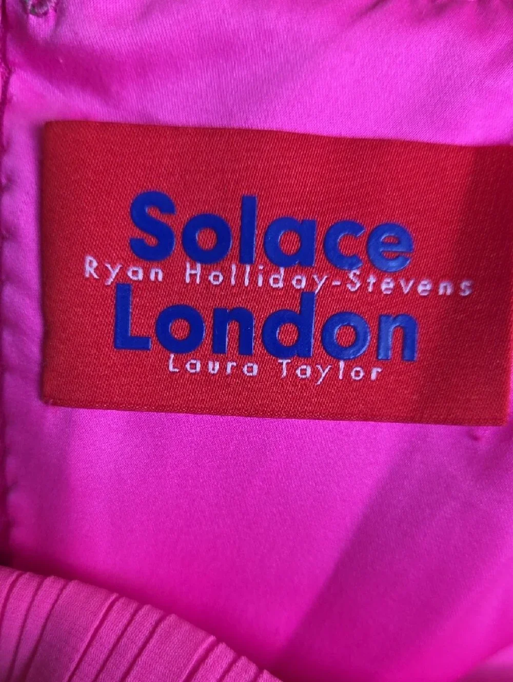 Solace London Hot Pink Strapless Puff-Sleeve Ribbed Mini Dress - Picture 2 of 11